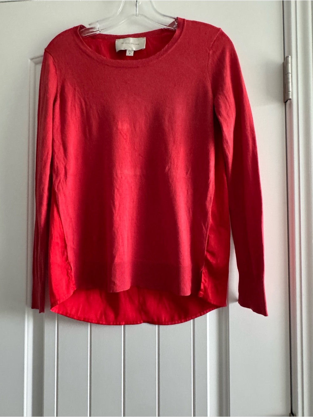 Brochu Walker Bright Red Scoop-Neck Lightweight Sweater
